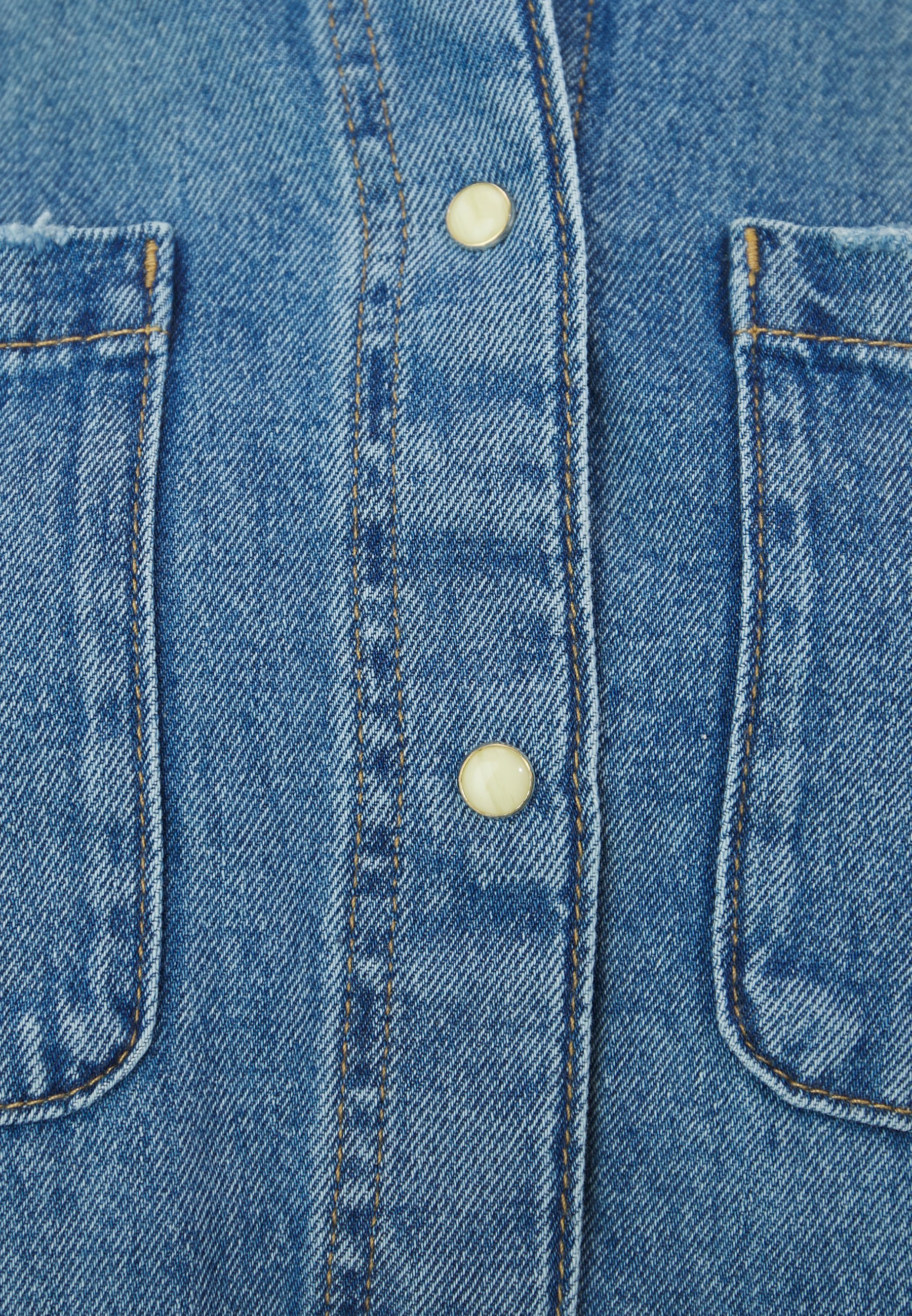 ONLY ONLELLI FRILL - Blouse met knoopsluiting - mediumblauwe denim