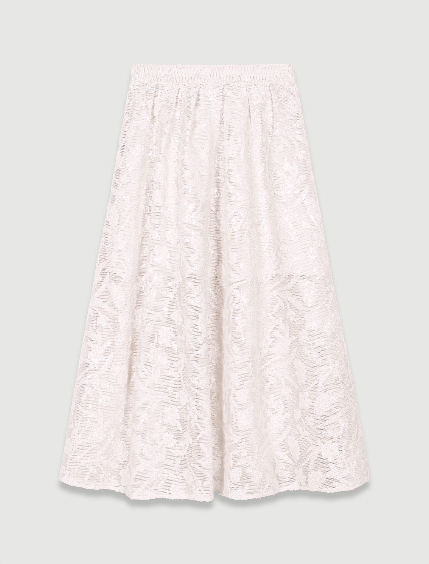 Lange paillettenrok - Beige