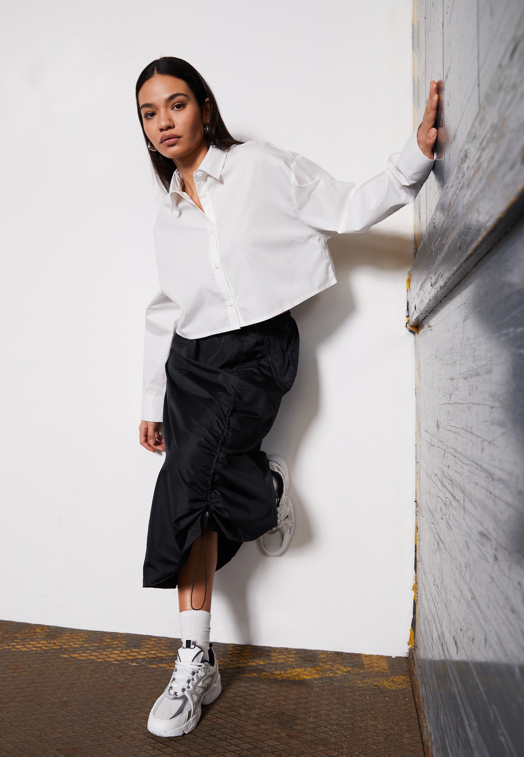 Urban Classics Cropped Bluse – Weiß