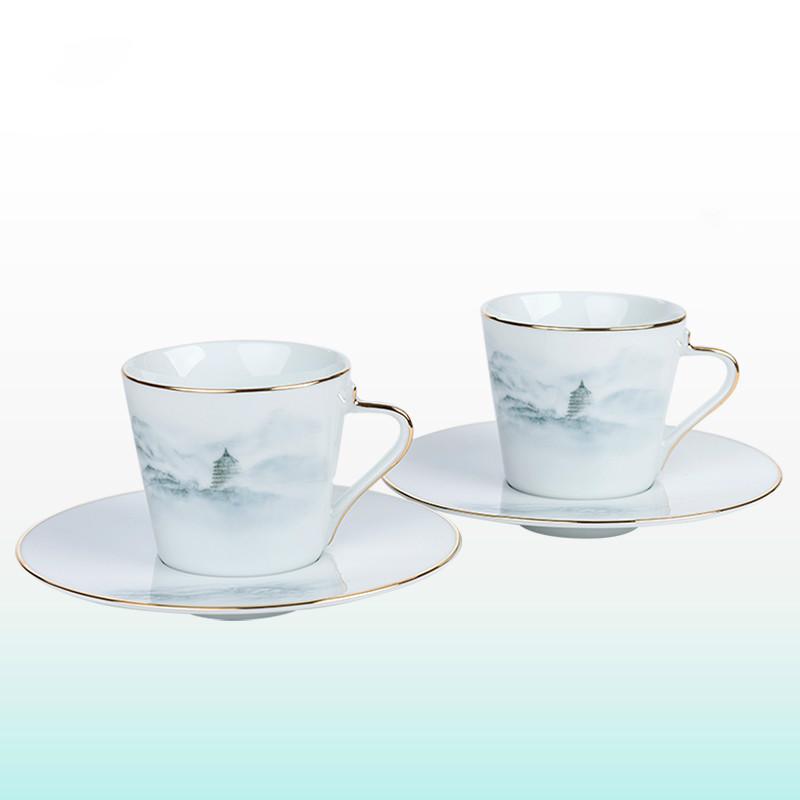 Tasse à café et soucoupe européenne Porcelana porcelaine tasse à thé Design moderne Kubki Do Kawy I Herbaty décorations pour la maison OO50BD