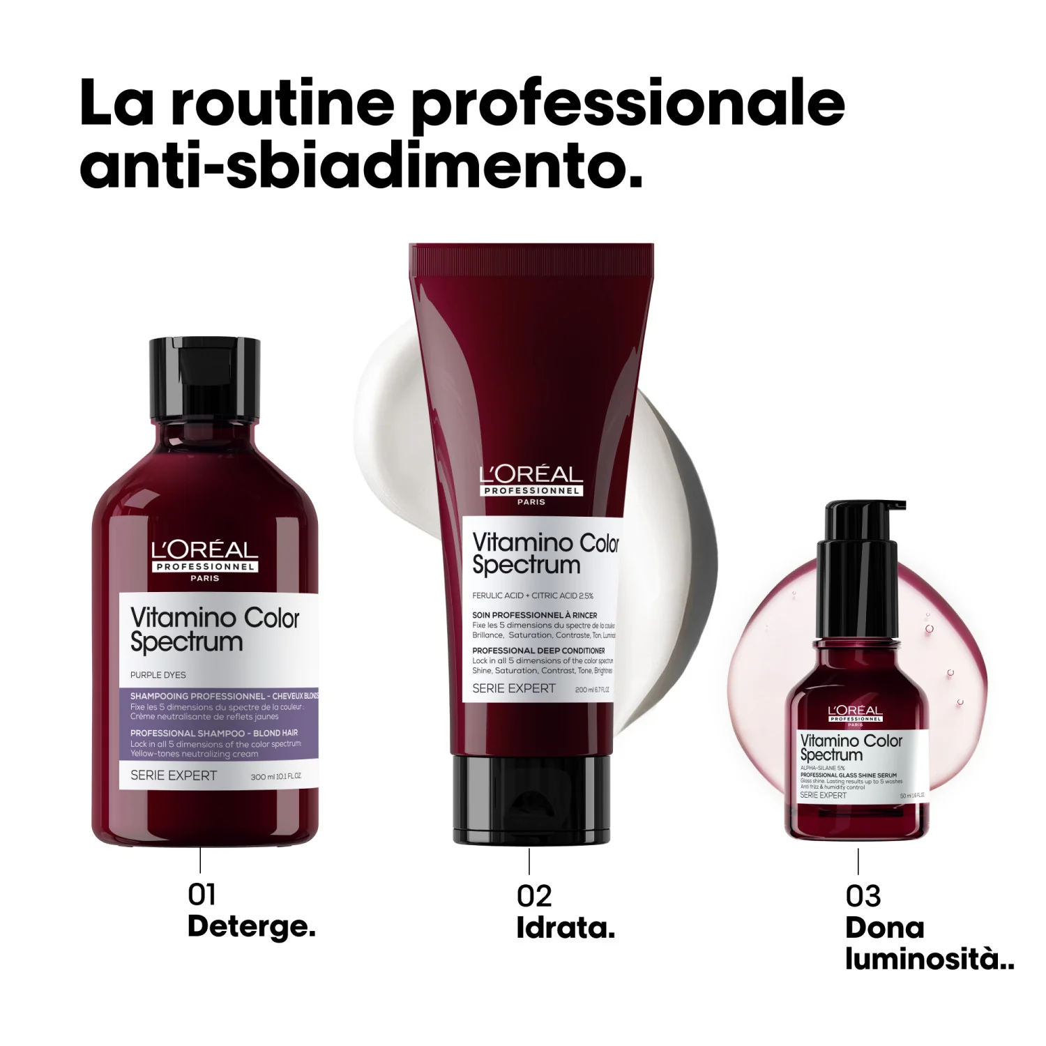 SERIE EXPERT New Vitamino Color Spectrum Shampoo Purple Dyes - Shampoo Protezione Colore