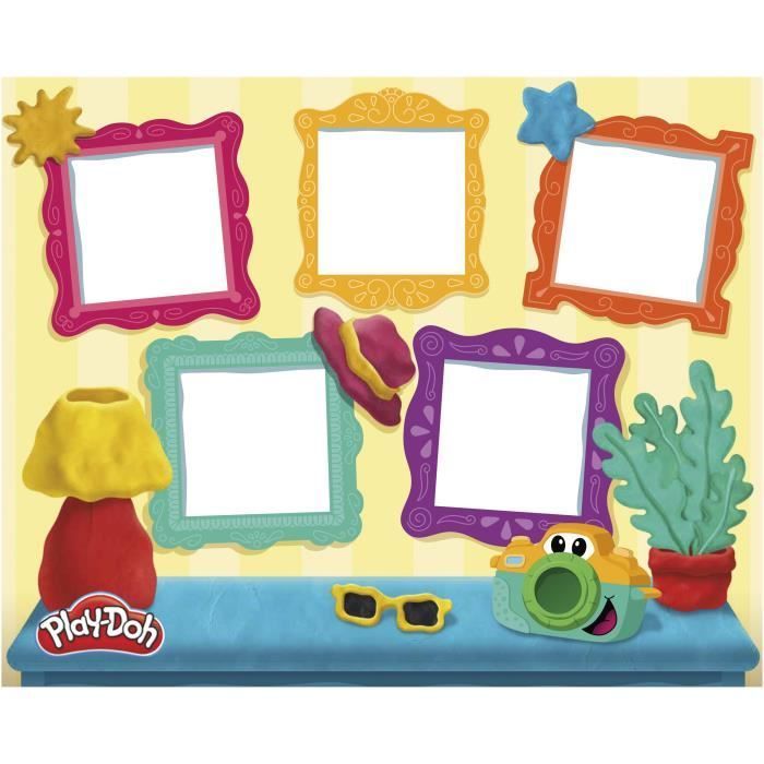Set iniziale Play-Doh My Little Photos, plastilina, macchina fotografica giocattolo, 7 accessori e tappetino attività, Classico, età 2+