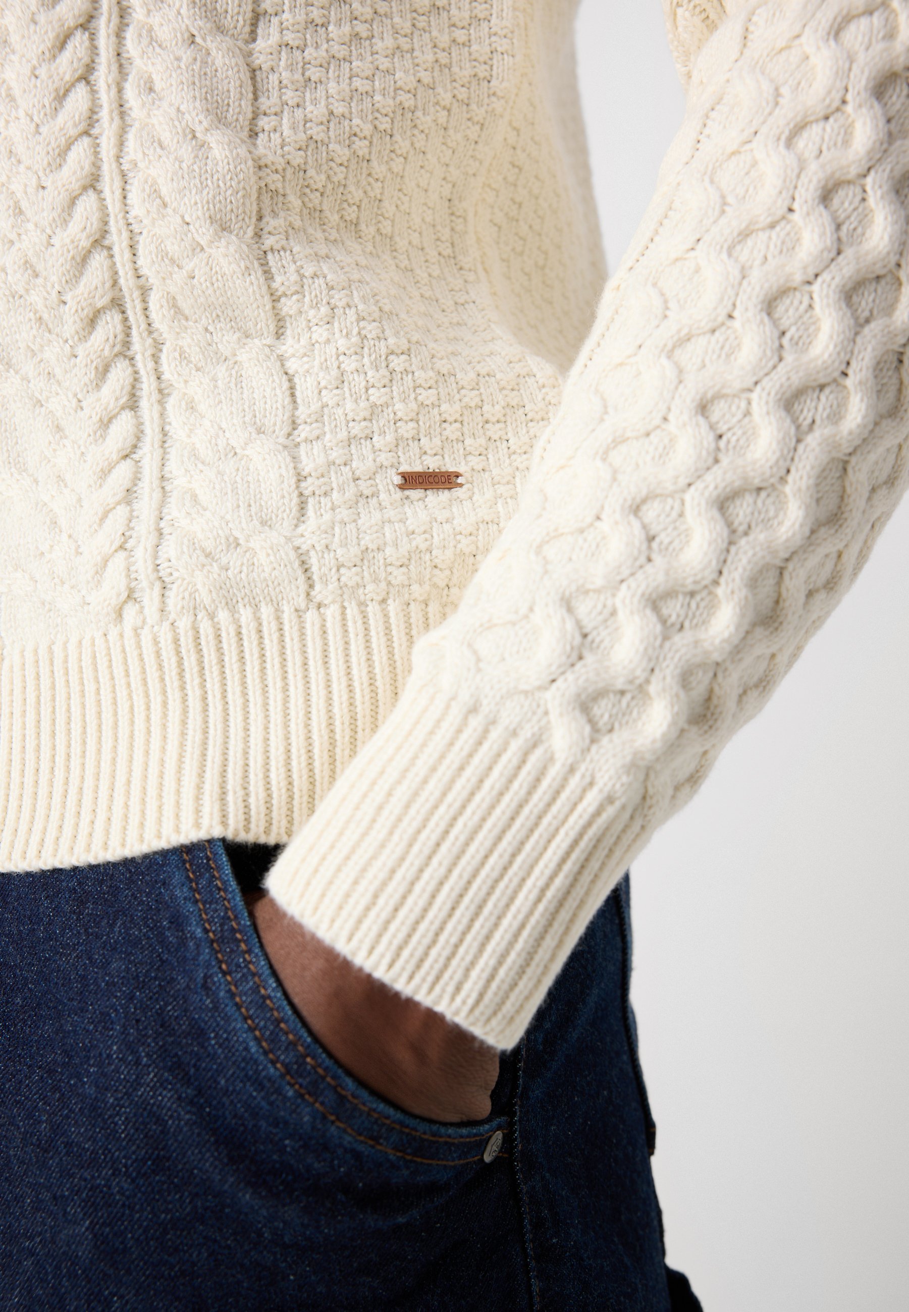 INDICODE JEANS Maglia - ghiaccio vanigliato