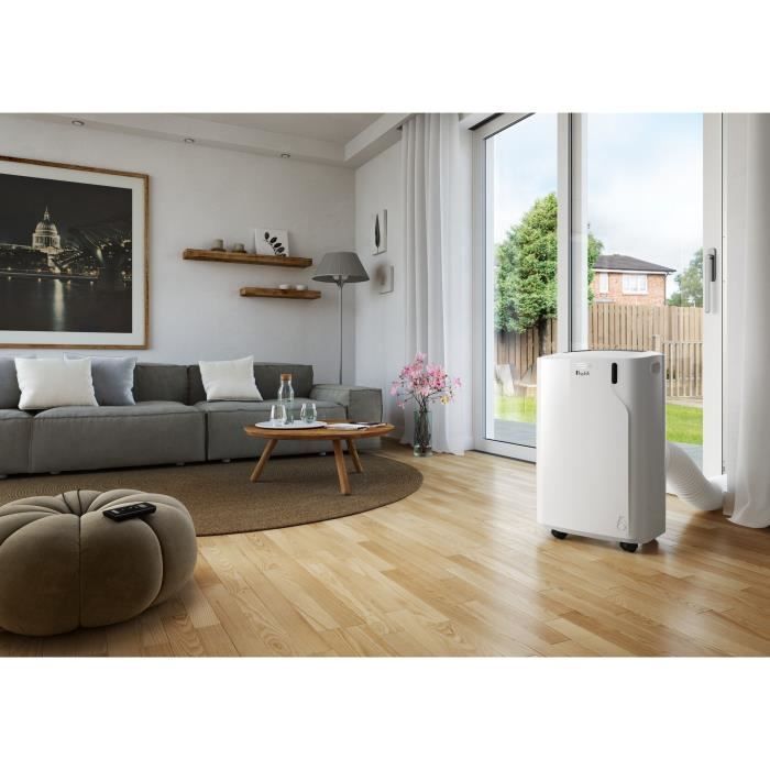 Aire acondicionado portátil DELONGHI PAC EM82K.1 - 2400 W - Ventilador y deshumidificador - 3 velocidades - Gas R290 - 9400 Btu/h