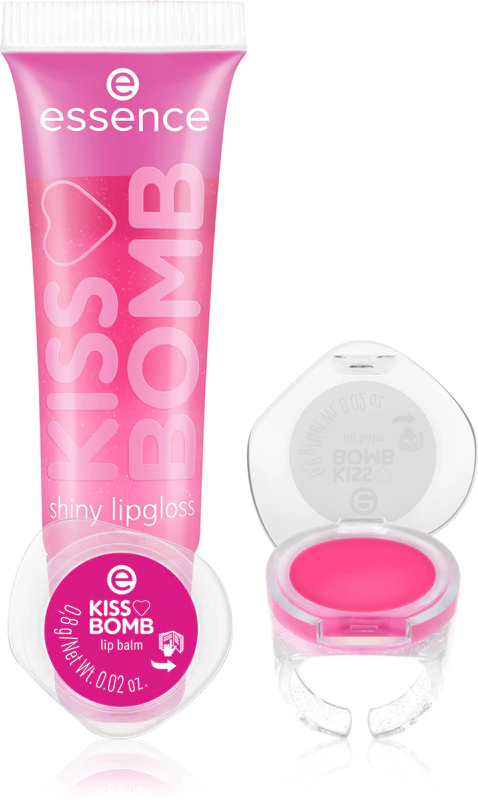essence KISS BOMB glanzende lipgloss & lippenbalsem lippenset