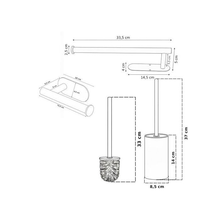 Badezimmer-Accessoire-Set – Flasche – Schwarz – Edelstahl – Modernes Design – Einfache Montage