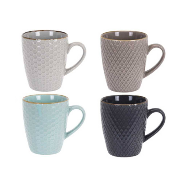 Zestaw 4 kubków ceramicznych 230 ml Różne kolory