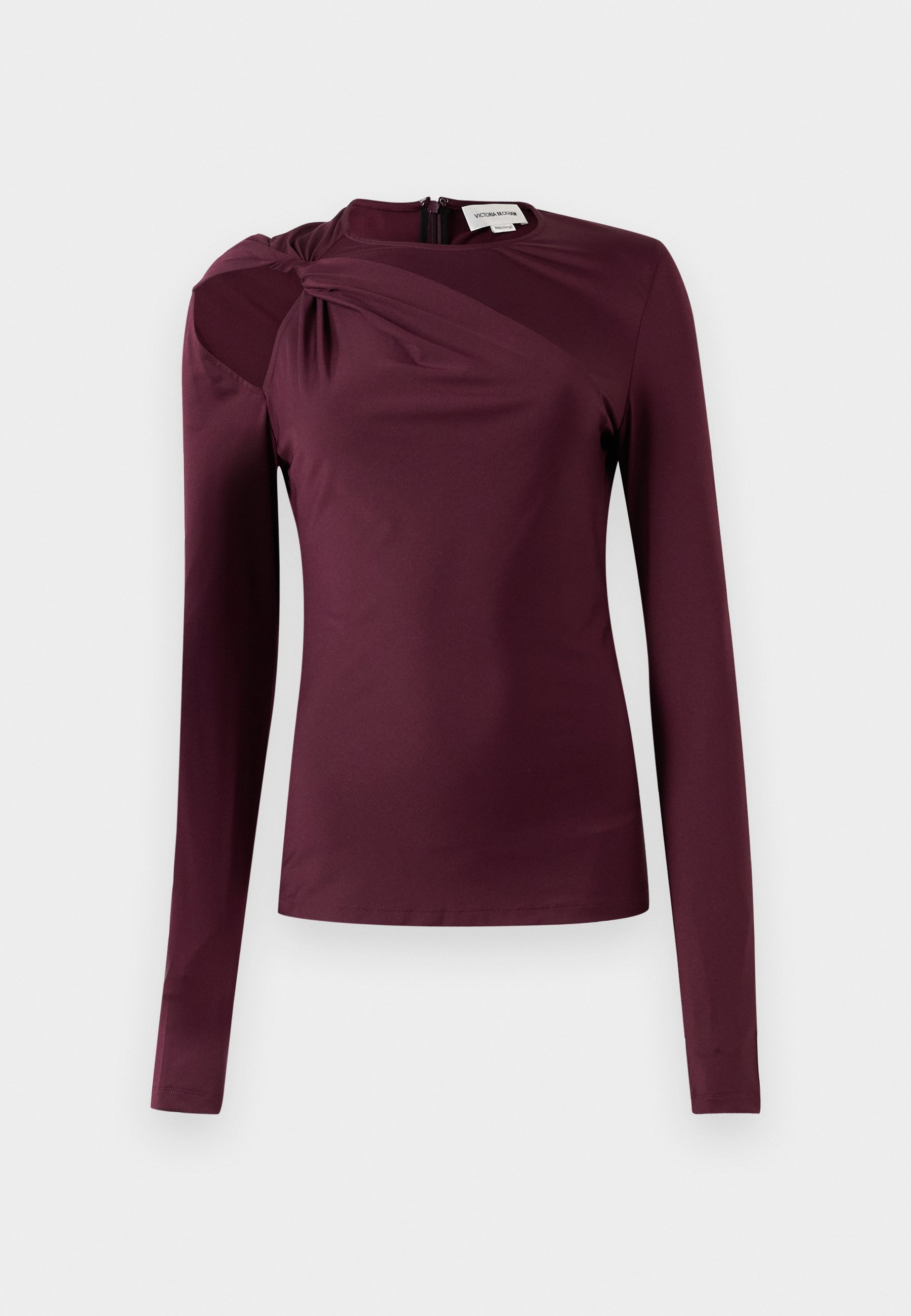 Victoria Beckham top met gedraaid armgatdetail - Top met lange mouwen - bordeauxrood