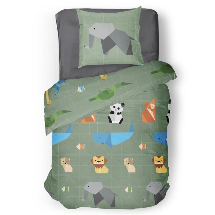 PARURE DE COUETTE 140x200 cm ENFANT + UN DRAP HOUSSE 100% COTON