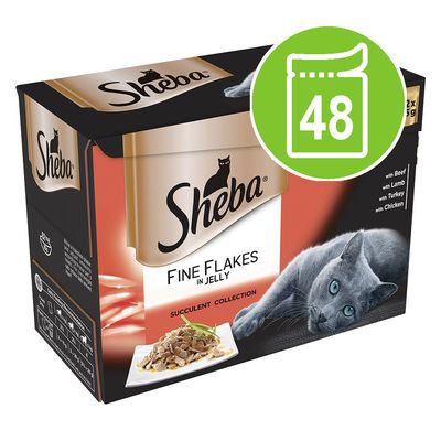 Sheba Pouches drobne płatki 48 x 85 g