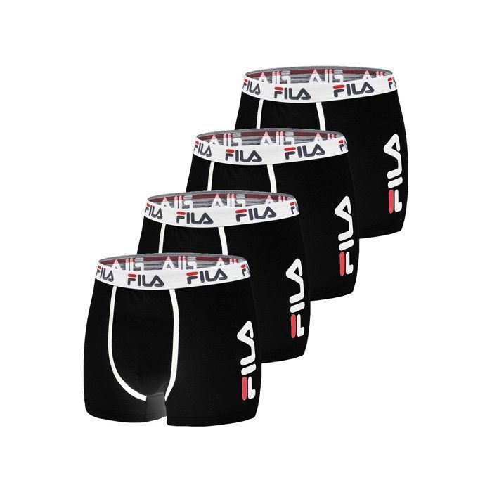 Calzoncillos bóxer Fila para hombre - Negro (Paquete de 4)