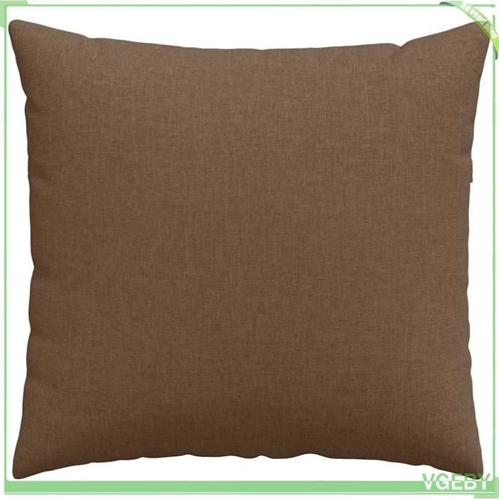 Cojines para sofá - Marrón - 45 x 45 cm - Fundas extraíbles - Relleno de poliéster