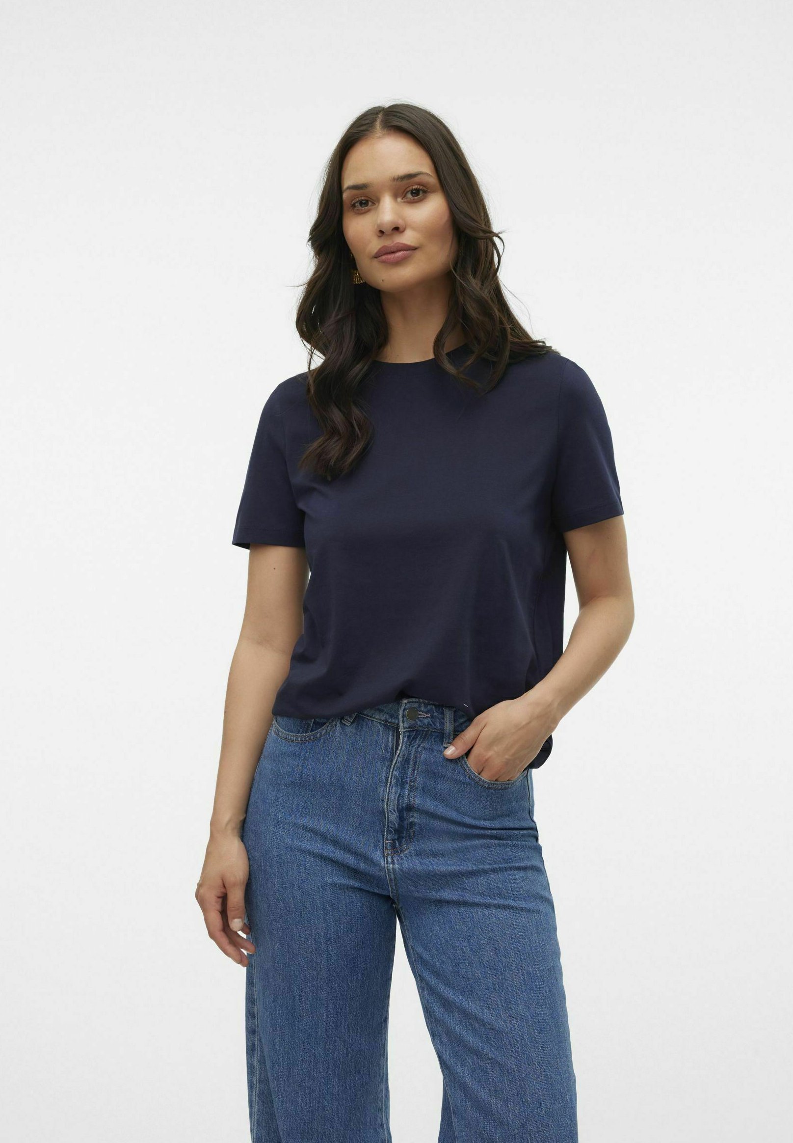 Vero Moda VMPAULINA - Basic T-shirt - nachtelijke hemel