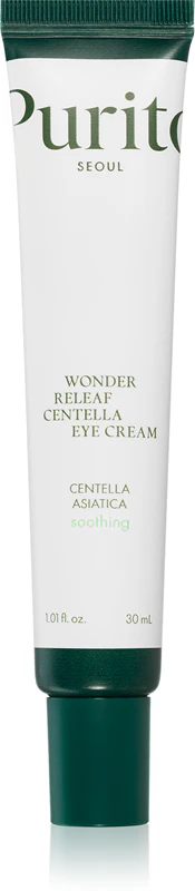 Purito Wonder Releaf Centella Eye Cream: creme hidratante e suavizante para a área dos olhos com efeito calmante.