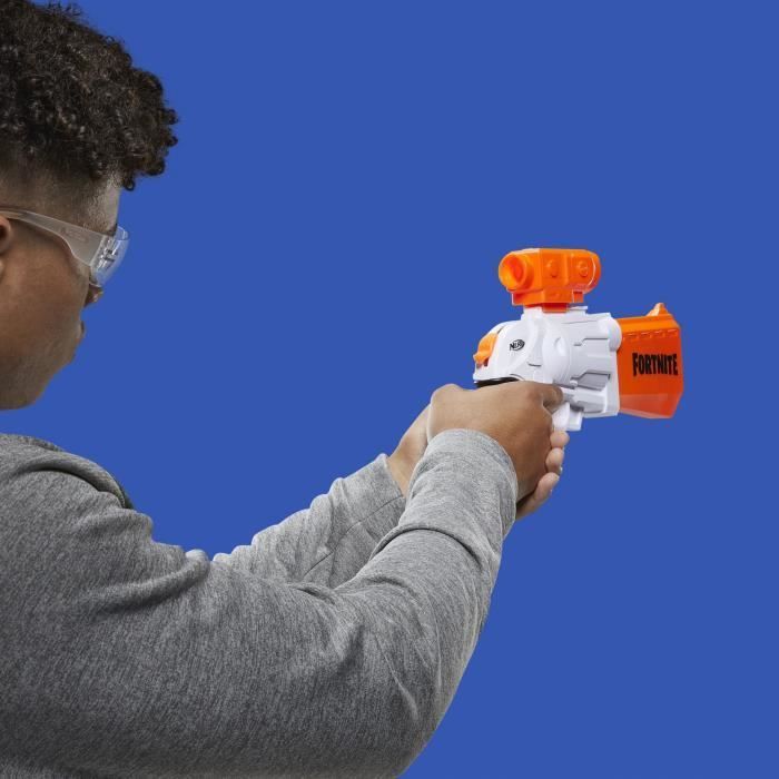 NERF - Fortnite - Blaster SR a 4 dardi con percussore e mirino rimovibile - Include 8 dardi NERF Elite ufficiali