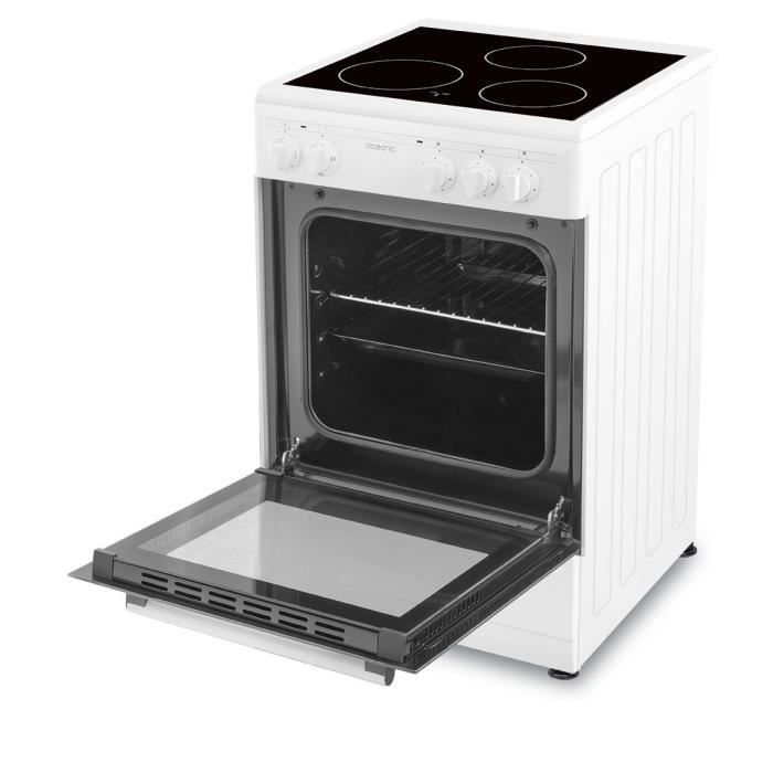 Placa vitrocerâmica OCEANIC 50 x 50 cm - forno de convecção natural - forno de 48L - branca