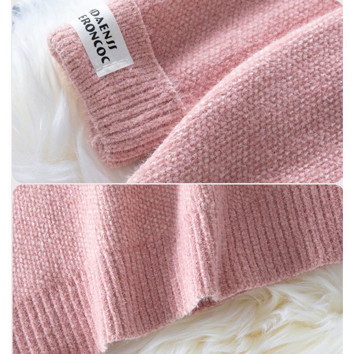 Jersey de mujer - Capucha raglán - Tejido de chenilla suave para invierno - Manga larga - Otoño/Invierno - Talla europea - Rosa