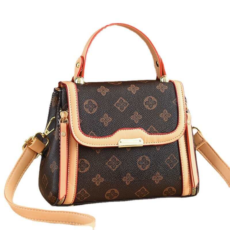 Petit sac carré portable, imprimé raffiné, sac à main pour femme, sac bandoulière, sac à main de créateur, sac à main porté épaule