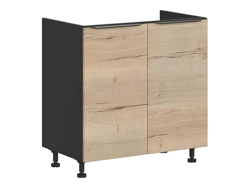Szafka kuchenna pod zlewozmywak Sole L6 80 cm dwudrzwiowa dąb halifax natura
