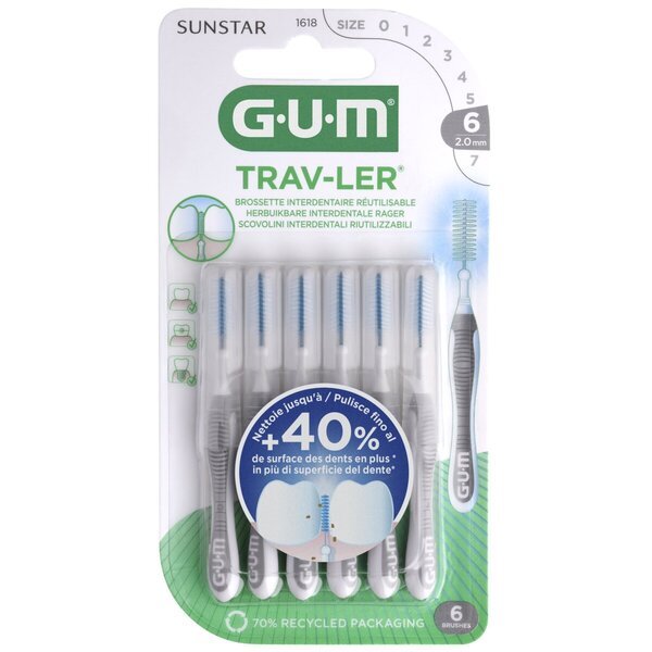 GUM Trav-Ler medzobni zobni ščetki 2,0 mm, 6 kosov