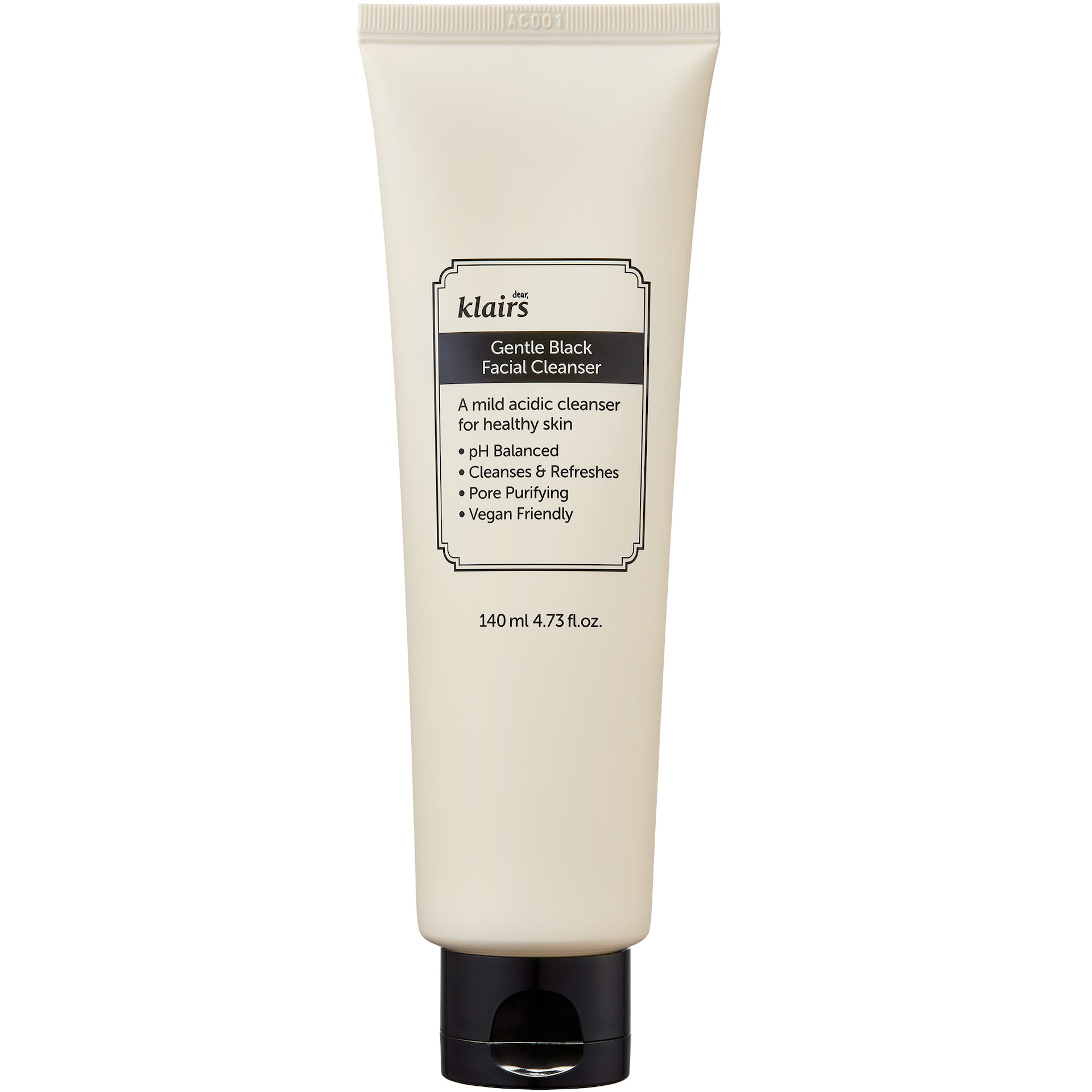 Demachiant facial delicat negru 140 ml - Klairs