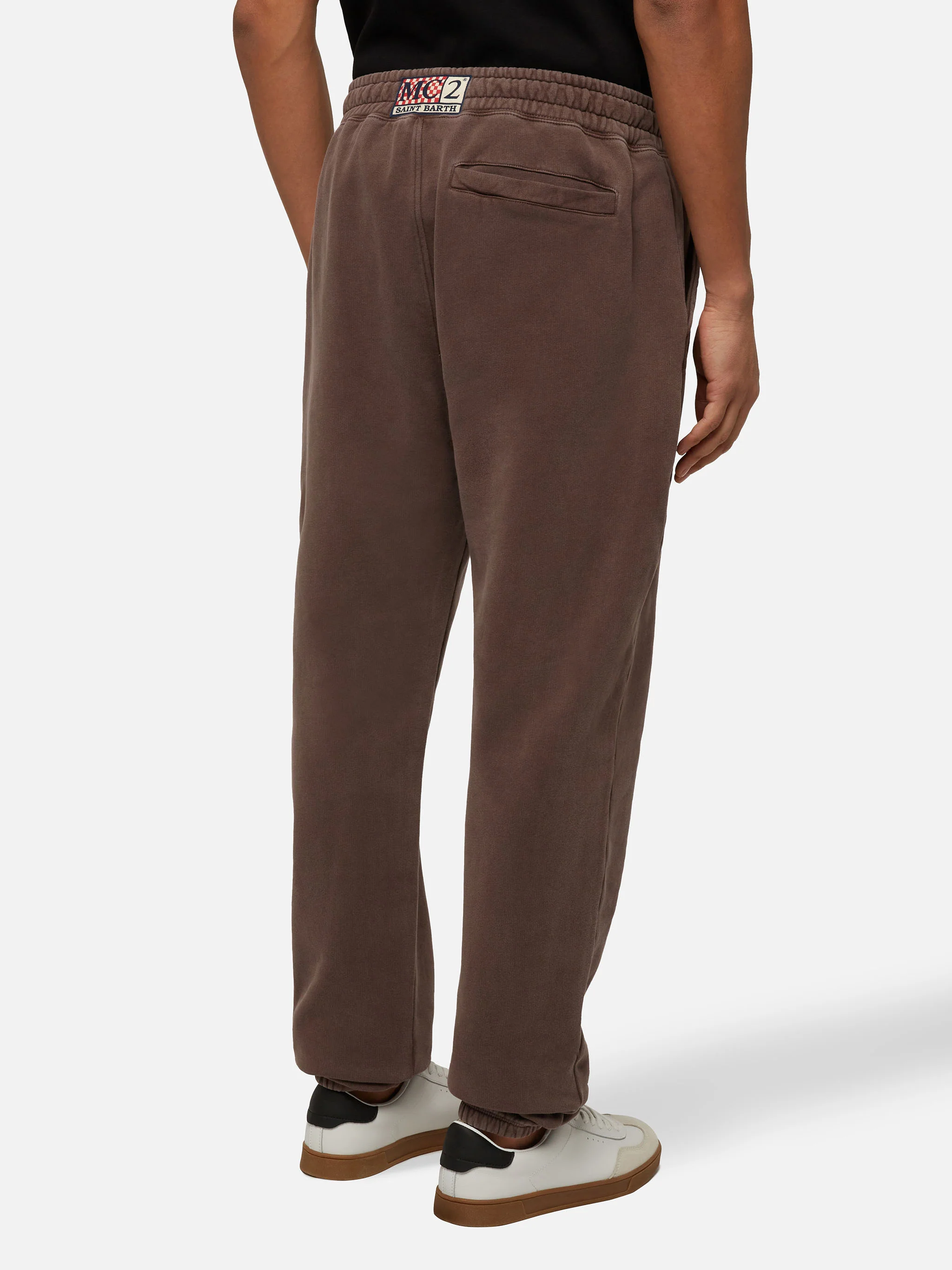 Pantaloni da tuta marroni Bolt con trattamento vintage