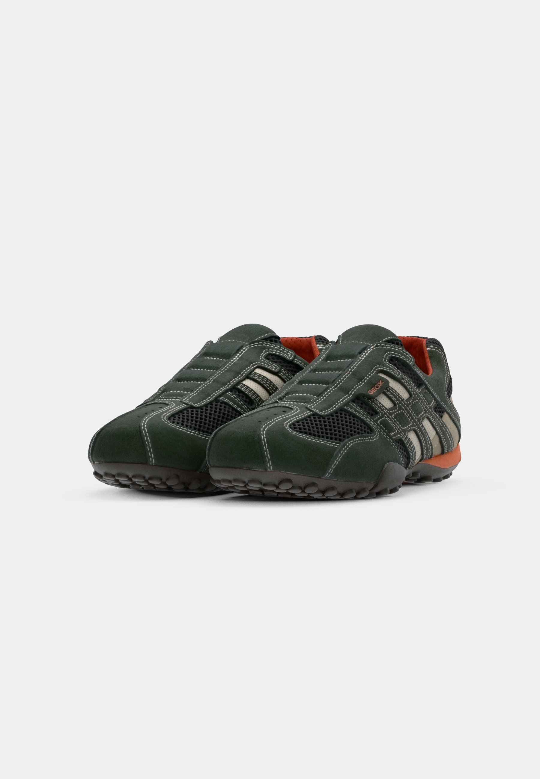 Geox UOMO SNAKE - Slipper - Dunkelgrau/Cremeweiß