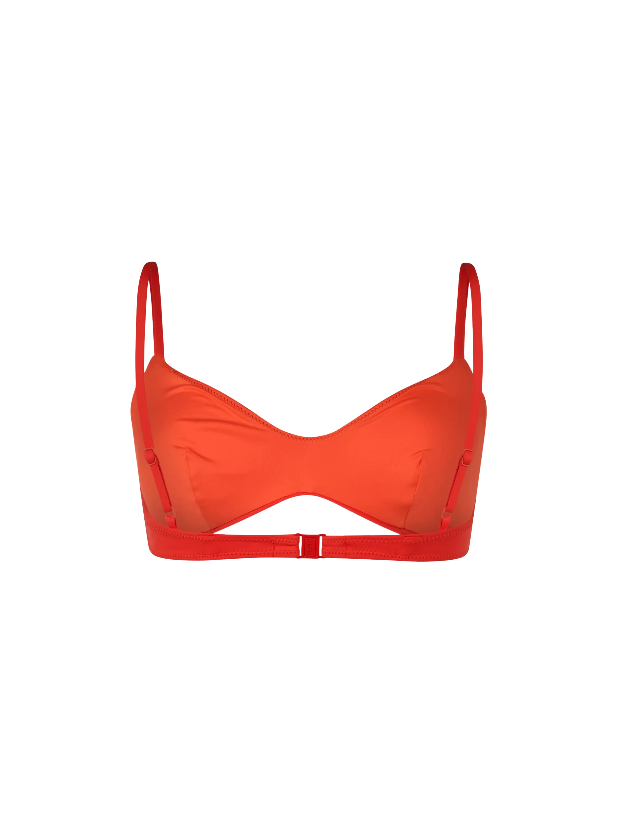 Haut de plage orange à col rond pour femme (mai)