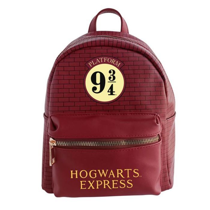 Rugzak - HARRY POTTER - Perron 9¾ (Hogwarts Express) - Baksteenrood effect - Gouden details - Verstelbare schouderbanden