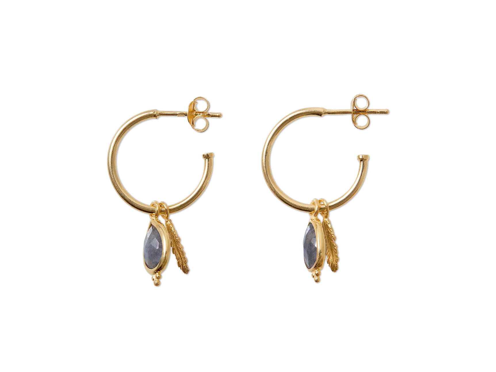 Boucles d'oreilles créoles plaquées or avec pierre précieuse House of Rituals Pendant Hoops