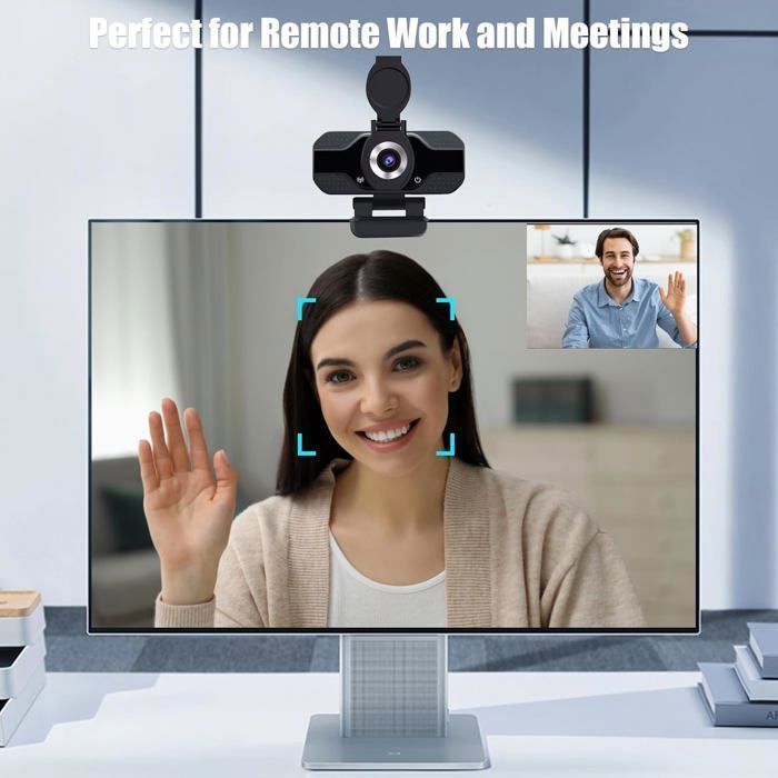 Cámara web para PC con micrófono y trípode, Full HD 1080p, cámara USB Plug and Play para ordenador de sobremesa, videoconferencias y streaming.