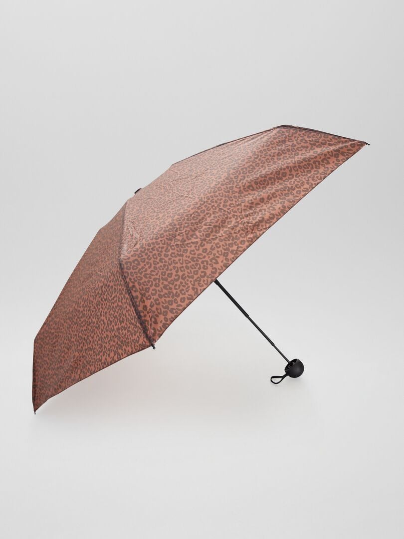 Guarda-chuva dobrável estampado - MARROM