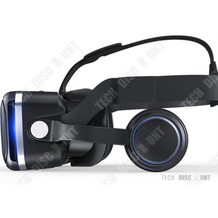 Óculos de Realidade Virtual 3D - Tech Discount - Headset Tudo-em-Um - Lentes Ópticas - Som 3D - Preto