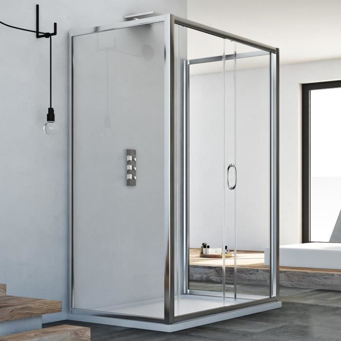 90x120x90 CM H185 transparent shower cubicle, Replay Trio model, with 1 door