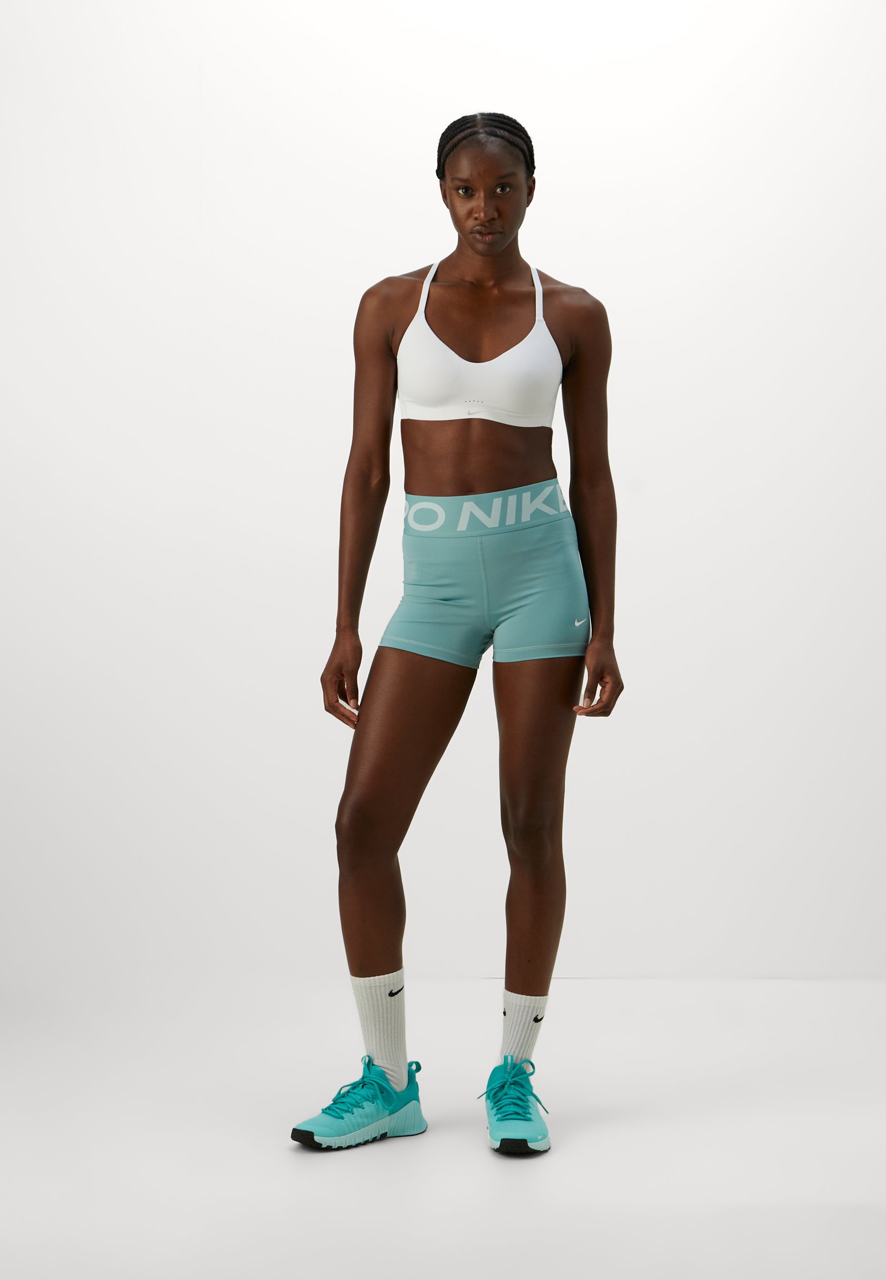 Nike Performance SCULPT SHORT - Leggings - black/white/white