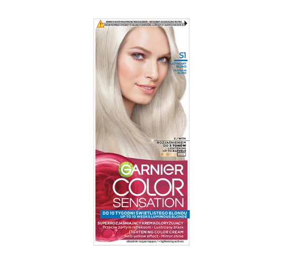 Garnier Color Sensation rozjaśniająca trwała farba do włosów S1 Platynowy Blond