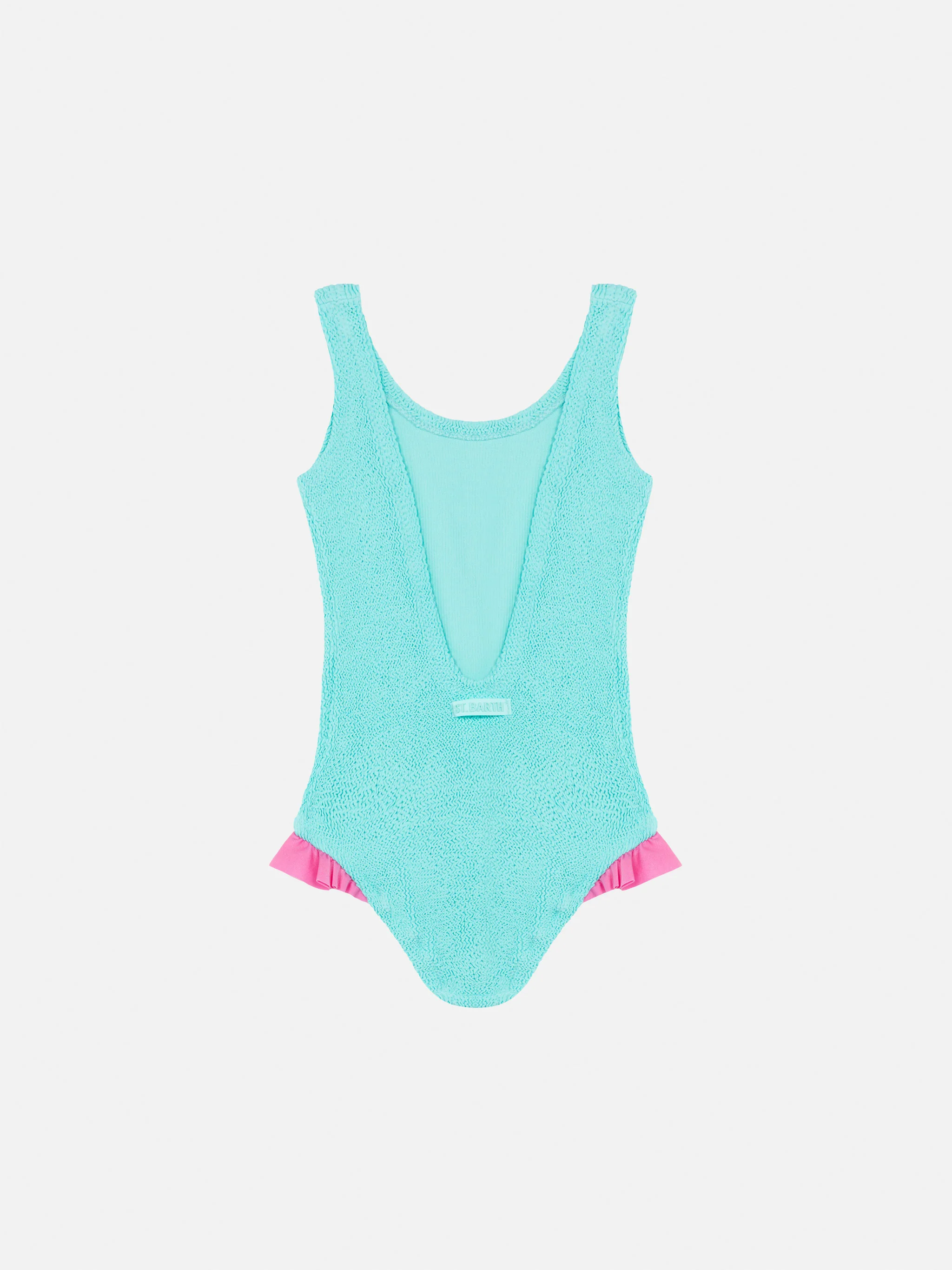 Costume intero Tiana in crinkle verde acqua