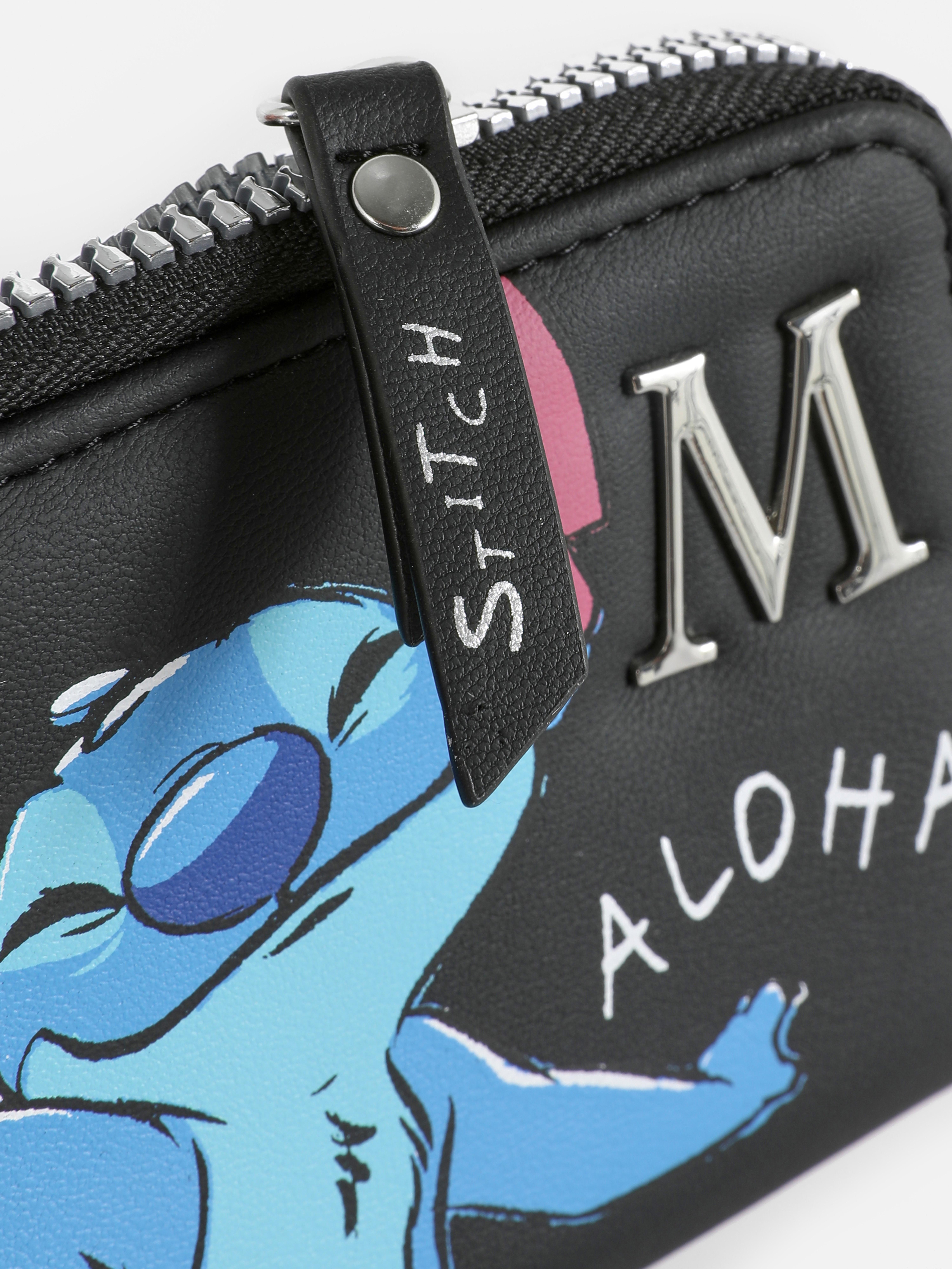 Portofel cu inițiala Disney Lilo & Stitch Portofel personalizat cu fermoar cu Stitch și propria ta inițială