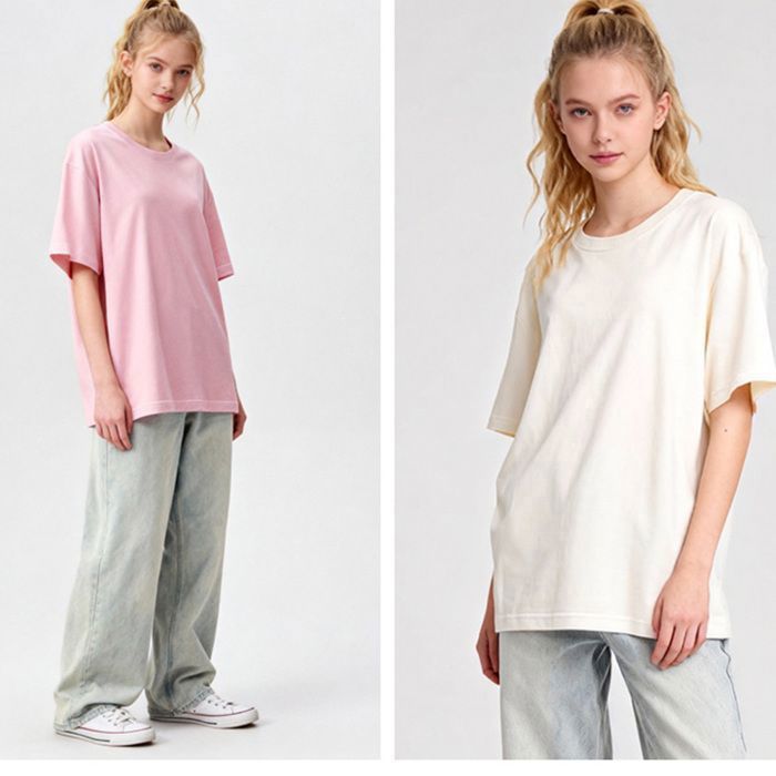 Conjunto de 3 camisetas para mujer, 100% algodón - Negro, Azul, Rosa - Manga corta, cuello redondo, suaves y transpirables, corte holgado y cómodo.