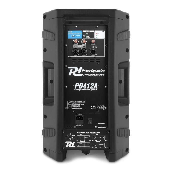 Diffusore attivo Power Dynamics PD412A - 12 pollici, 1400 Watt, biamplificazione, Bluetooth
