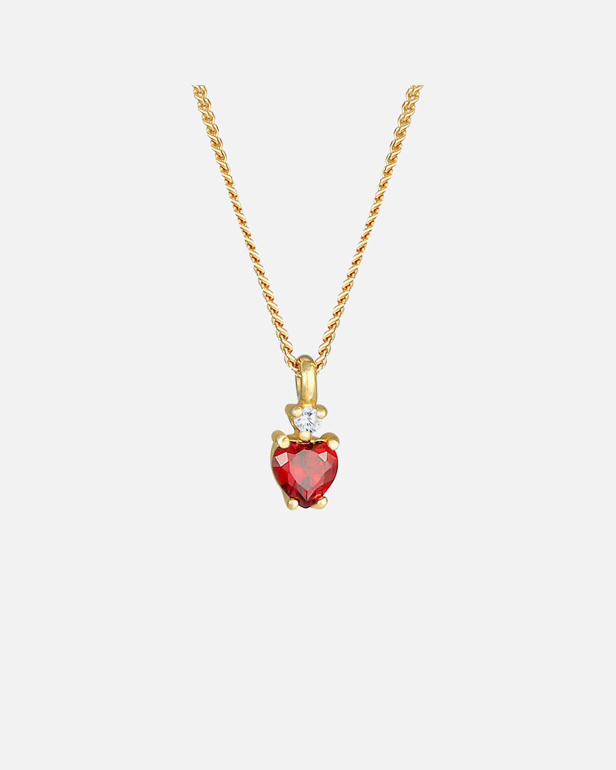 Elli Pendentif coeur pour femme Love Bond Red avec cristaux en argent sterling plaqué or 925