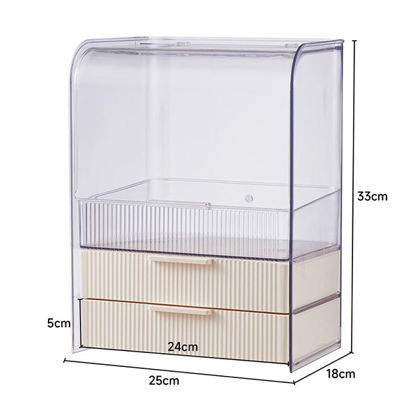 Organizzatore per cosmetici a 3 livelli Livingandhome - Crema