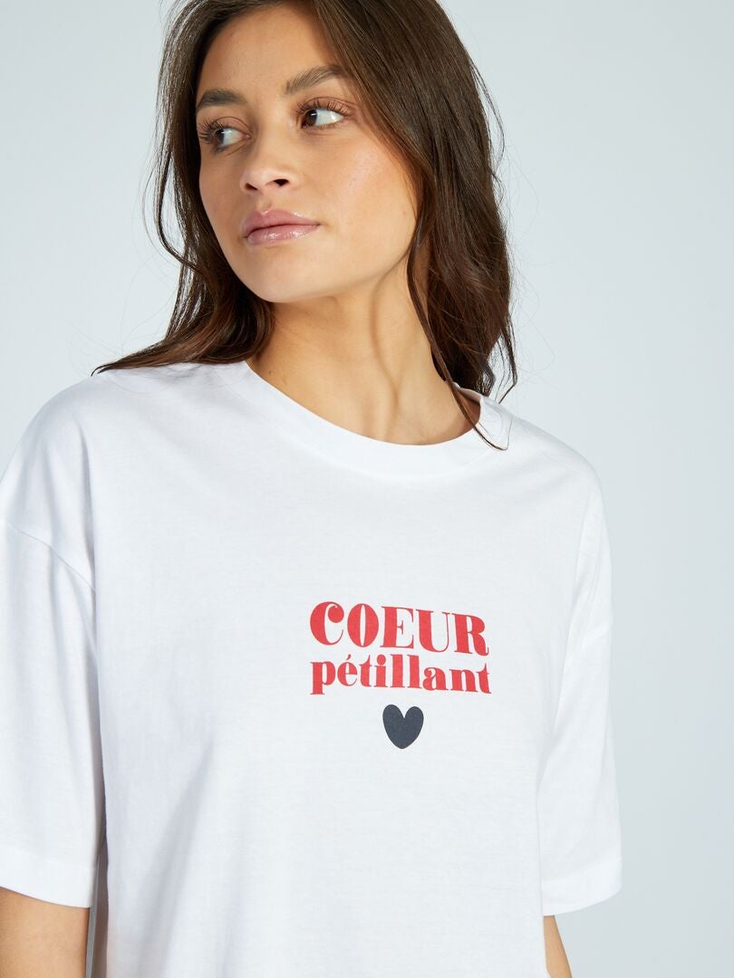 Korte pyjama met hartje - Valentijnsdag - ROOD