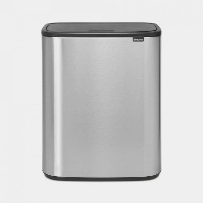 Pattumiera BRABANTIA Bo Touch - 60 L - Acciaio opaco, anti-impronta