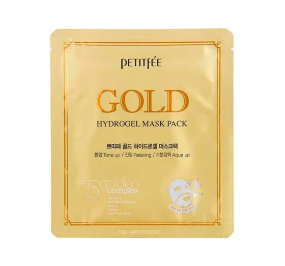 PETITFEE GOLD  PRZECIWSTARZENIOWA HYDROŻELOWA MASKA DO TWARZY NA TKANINIE 32G