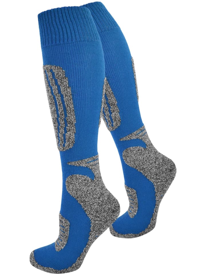 normani 2 Paar Ski-Kniestrümpfe Classic in Blau/Grau günstig kaufen
