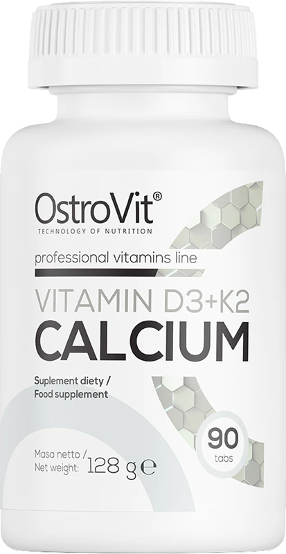 Výživový doplnok OstroVit Vitamín D3 + K2 + Vápnik podporuje správny stav kostí a zubov