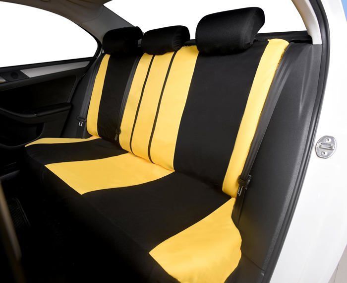 Rebeca Shop - Fundas universales para asientos de coche, par delantero, en Gambardine 210, modelo LS01, Negro/Fucsia