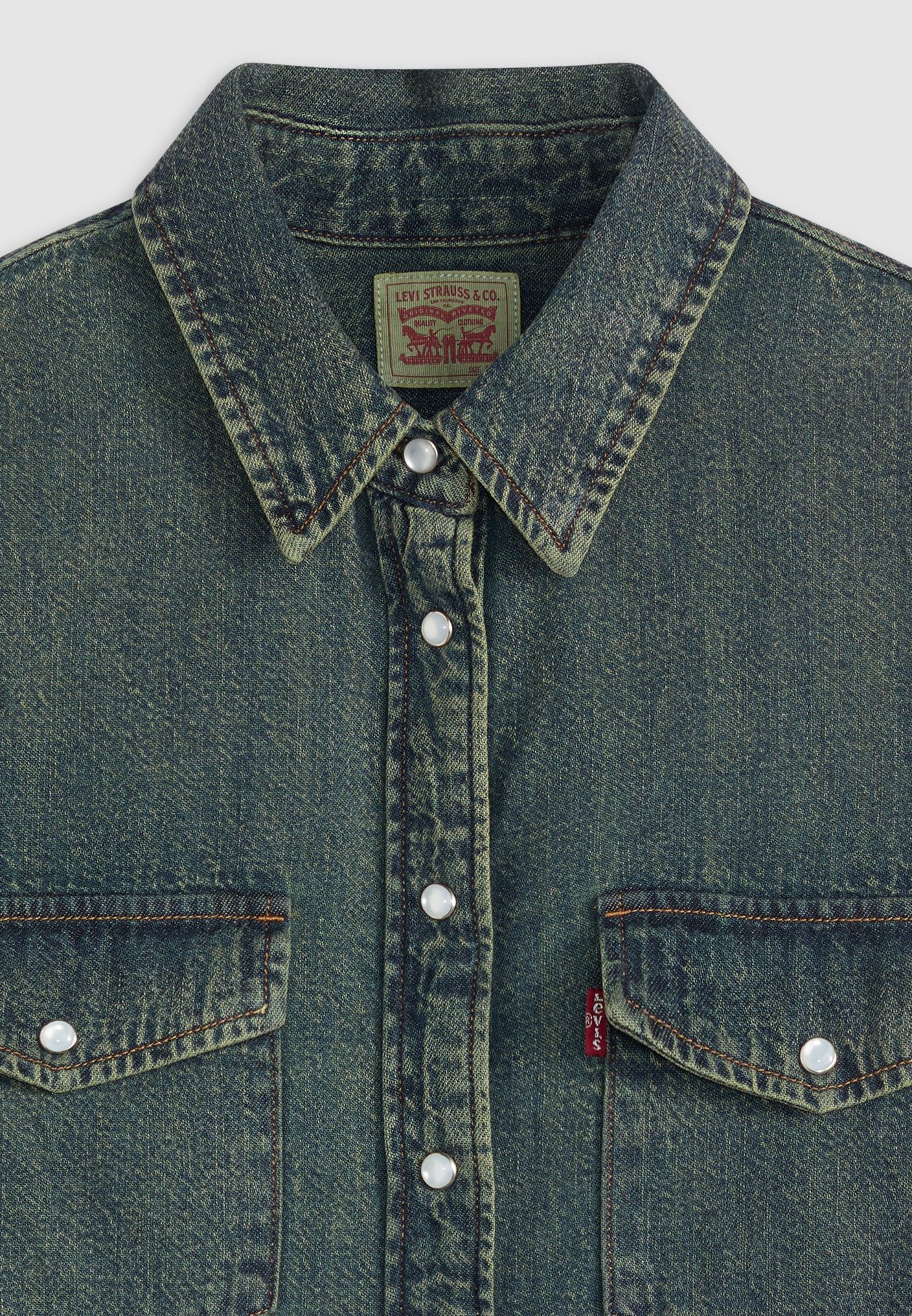 Levi's® ICONIC WESTERN - Blouse met knoopsluiting - donkerblauwe denim