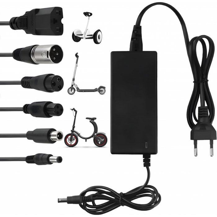 Cargador universal para patinetes eléctricos de 36V/42V 2A, compatible con hoverboards, triciclos de derrape y Xiaomi Mijia M365.